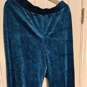 JUST MY SIZE Woman's Velour Flared Pant, color:Venice Blue, size:2X